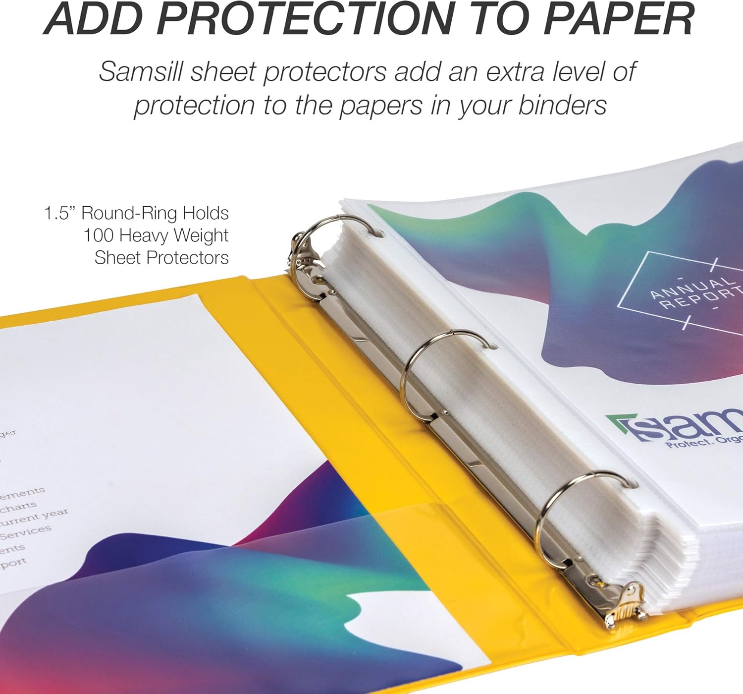 Samsill 1.5 Inch Value Document Storage 3 Ring Binder, Round Ring, 11 x 8.5 Inches, Yellow (11506) : Everything Else