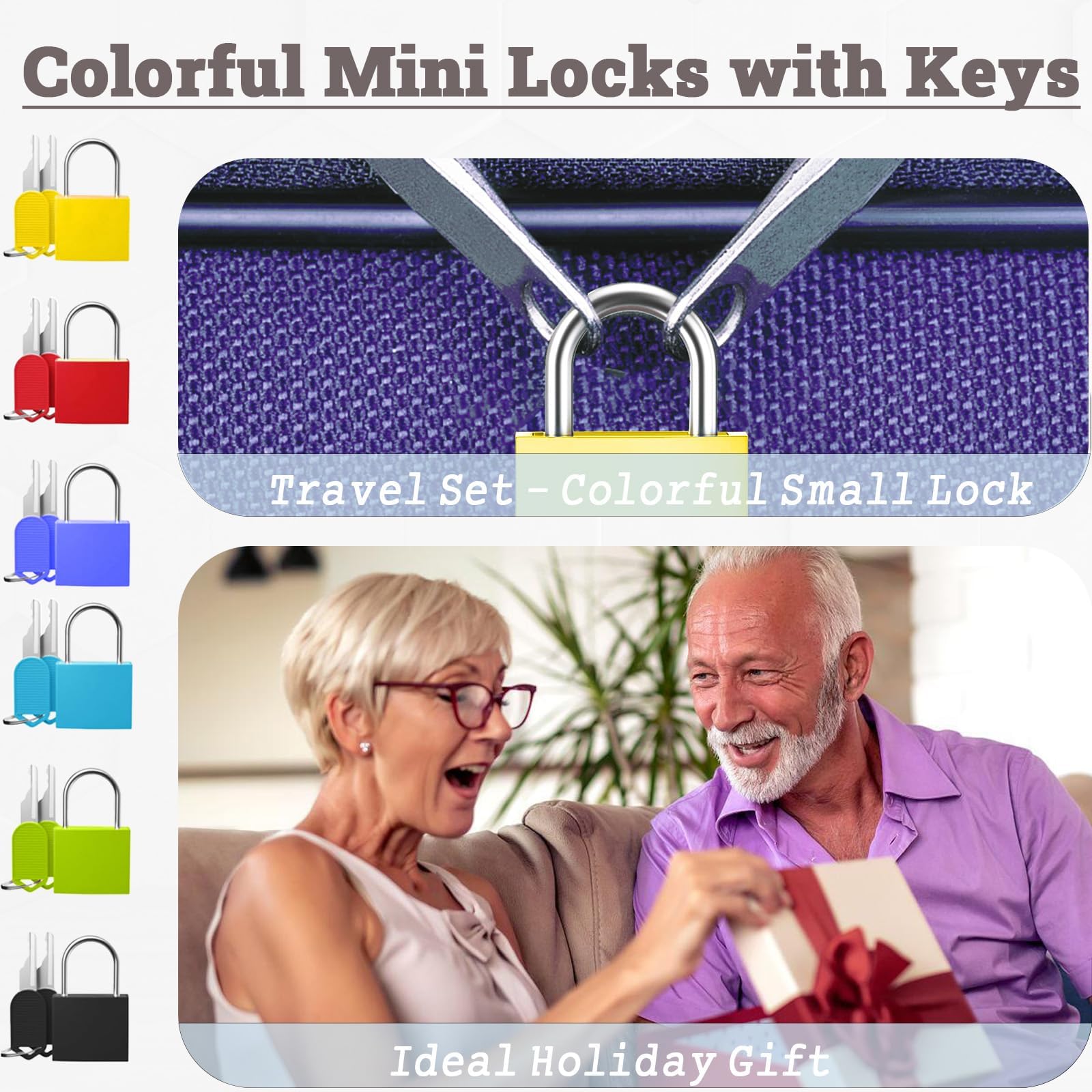 6 cerraduras pequeñas multicolor con llaves, cerraduras de maleta de metal, perfectas para asegurar mochilas, cajas, escuela y mucho más