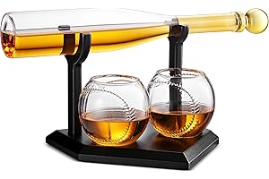 Godinger Whiskey Decanter and Whiskey Glasses Set - The Perfect Gift for Baseball Fans