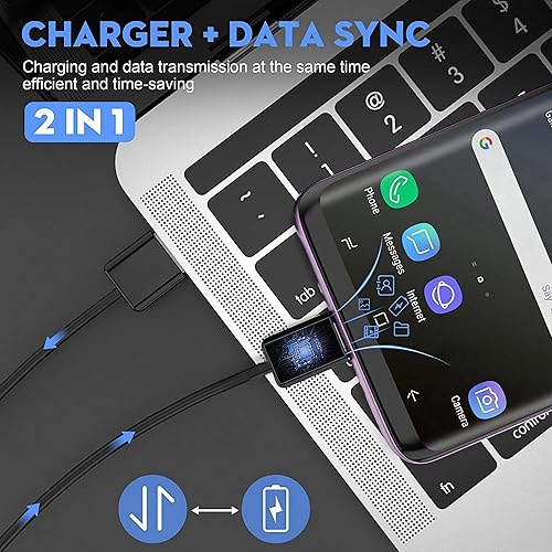 Miniatura 4 de Dretol Paquete de 2 cargadores rápidos adaptativos tipo C de 15 W, bloque de carga rápida USB C, cargador rápido para Samsung con cable USB A-C,