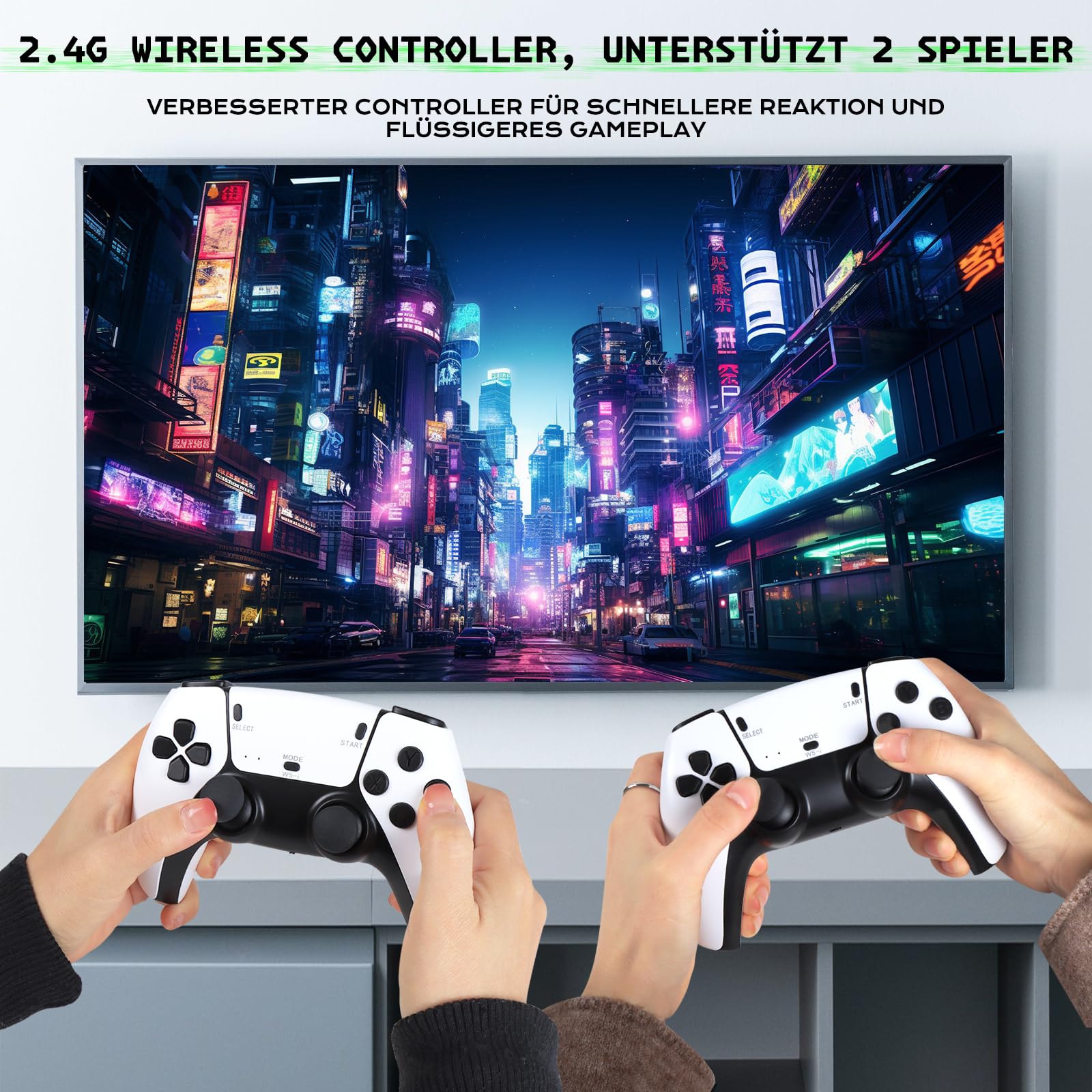 Console Retrogaming M8 64Go 4K HDMI – +20000 Jeux Rétro, 2 Manettes Sans Fil 2.4G, Jouet TV Nostalgique