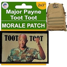 RedheadedTshirts Major Payne Toot Toot Patch - 2x3 Hook & Loop Tactical Morale Patches for Outdoor Backpacks, Plate Carriers, Vests, Operator Caps, Military Gear, Funny Patches, Tactical Accessories