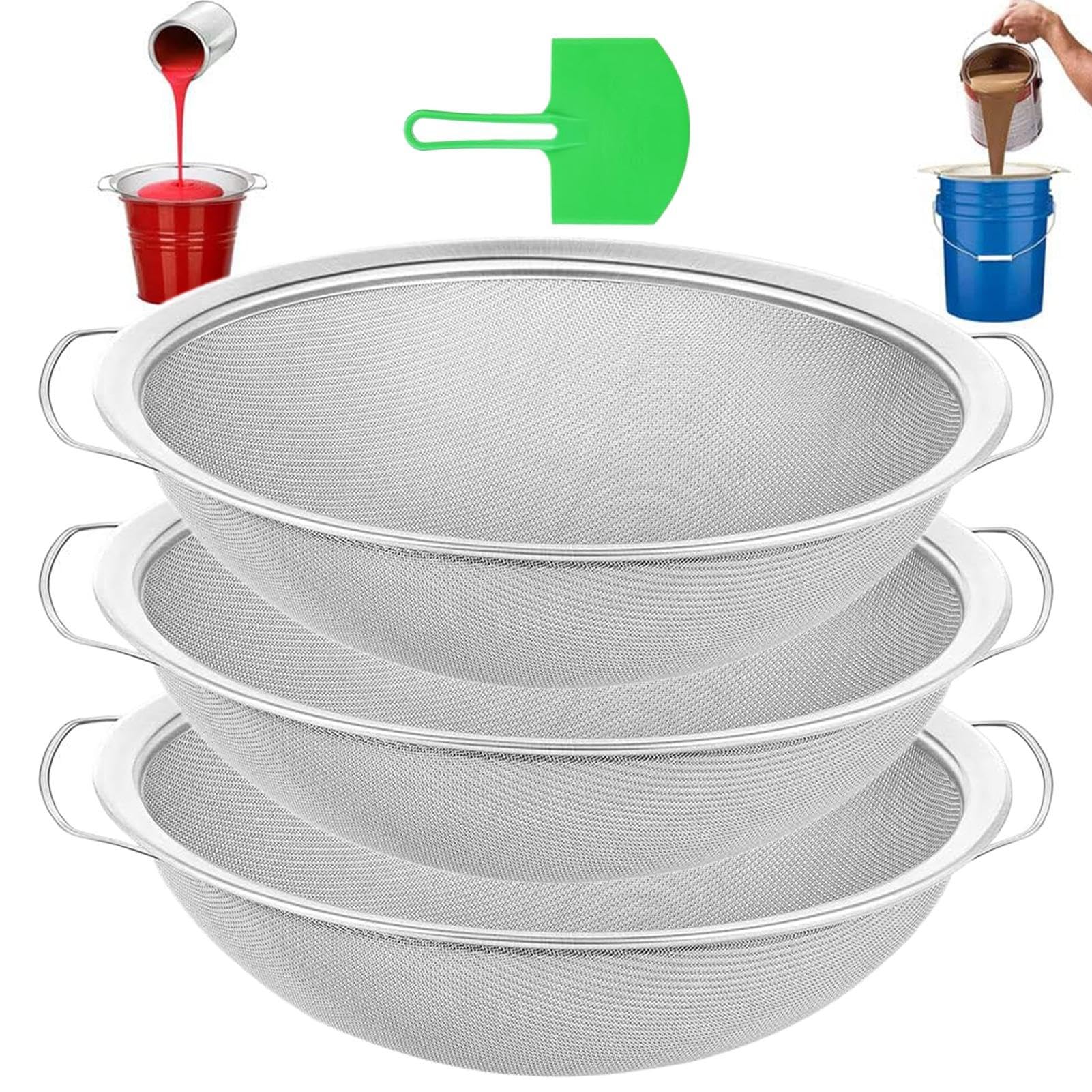 Setaccio Per Vernice In Acciaio Inox - Maglia Fine 60, 34x28cm - Per Filtrare Vernici E Resine - Foto 4