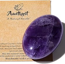 1 x 2.4 inch Amethyst Gemstones, Large, Purple Crystal Oval Healing Crystal for Reiki Healing, Wiccan Deliveries, Balancing Meditation Accessories