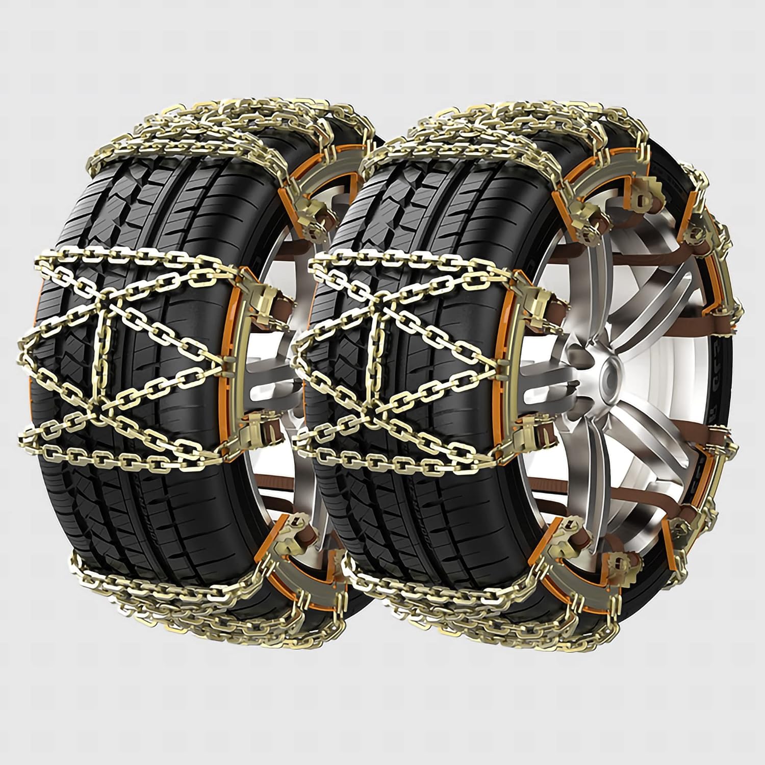 Amazon タイヤチェーン 245/60r18, チェーン タイヤ 金属 ダブルロック、車のタイヤのスノーチェーン, 2本のタイヤに適合