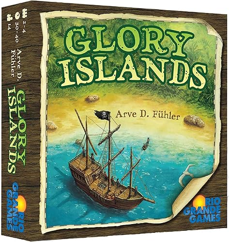 Rio Grande Games: Glory Islands - Juego de mesa Pirate Adventure. 2-4 jugadores. Edades 14+, 30-60 minutos de juego