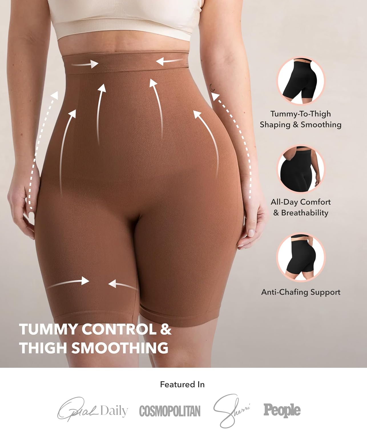 SHAPERMINT Shapewear for Women - High-Waisted Shapewear Tummy Control Shorts, Thigh Slimmer, Underwear for Women - Image 2