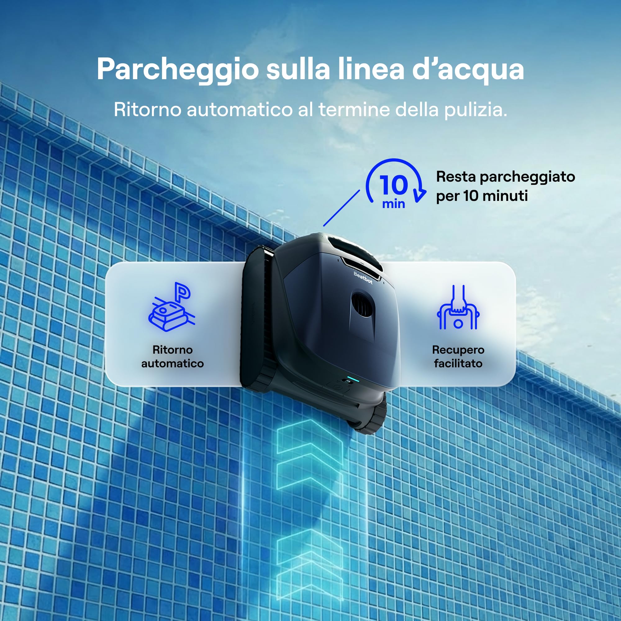 Beatbot Sora 10 Robot Piscina pareti e Fondo, Linea d'Acqua,Blu Marino | pareti e fondo, Linea d'acqua,Piattaforme, robot piscina senza fili, Parcheggio automatico,App,piscine fuori terra/interrate