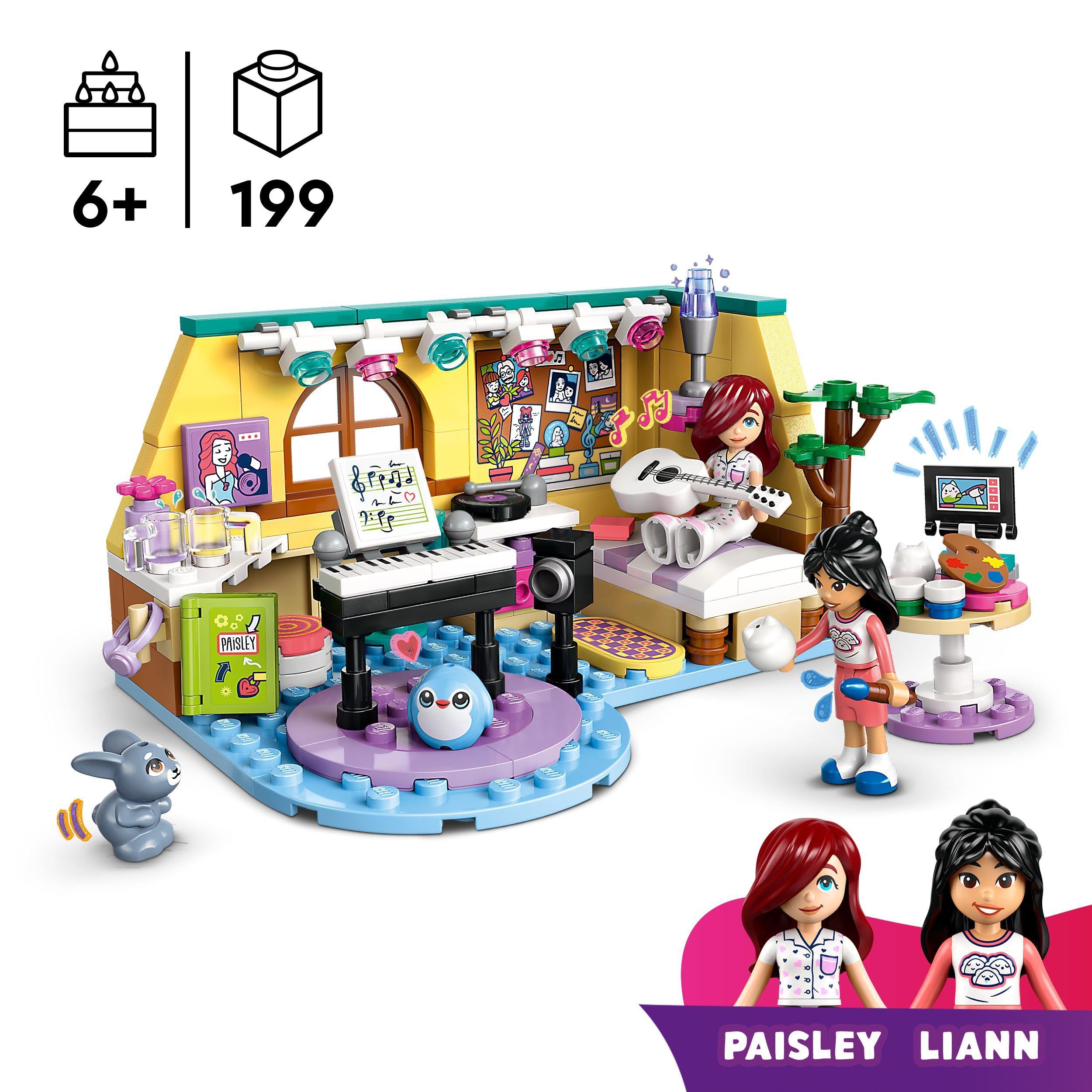 LEGO Friends Paisley’s Room Set, Creative Learning Toy for 6 Plus year Old Girls, with 2 Heartlake City Characters - Image 2