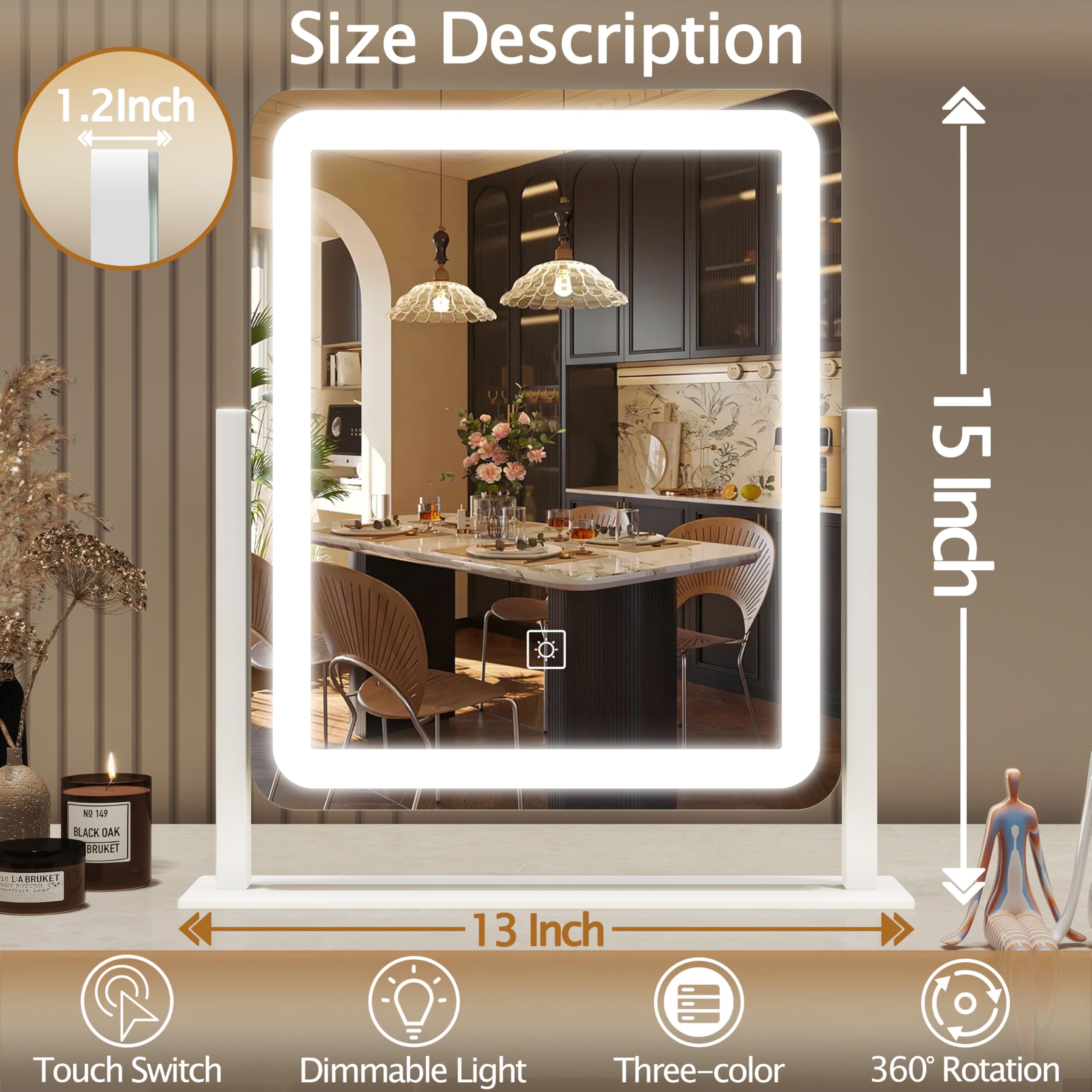 HNV Vanity Mirror with Lights - 15