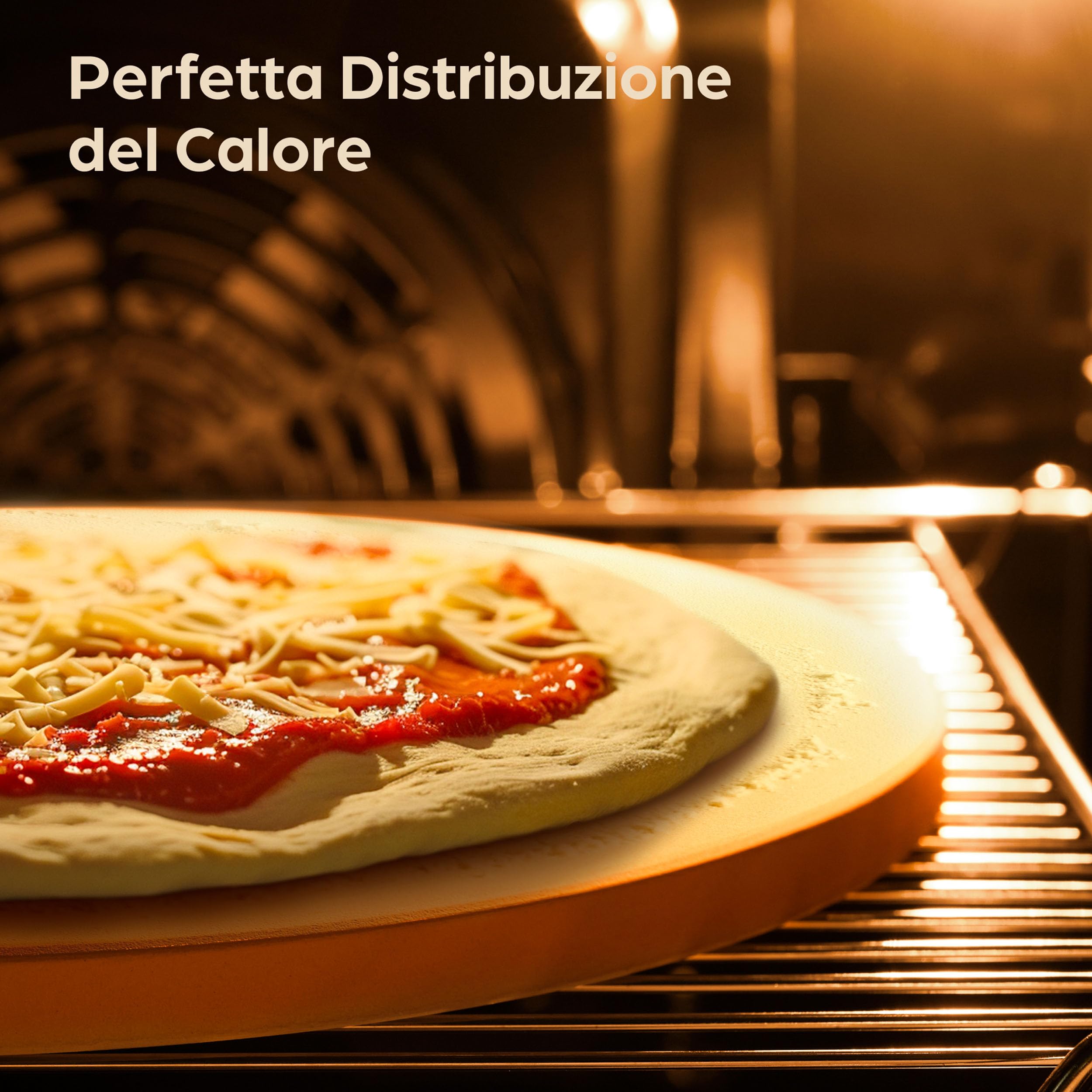 Praknu Pietra Refrattaria per Pizza da Forno Elettrico, Grill e Barbecue - Rotondo 30 cm Ø - Per un Impasto Croccante