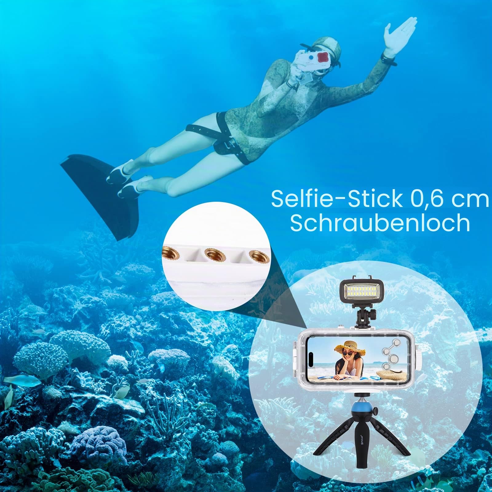 PULUZ wasserdichte Schutzhülle für iPhone 15/14/13/12/11 Pro Max 6.7 Zoll, 40 m Foto Video Hülle Unterwassergehäuse zum Tauchen Schnorcheln handyhülle, Surfen, (Nicht für ISO 26 System)