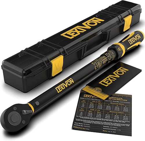 LEXIVON Torque Wrench, 1/2-Inch Drive, Dual Scale 30-210 FT-LB (40.7-284.7 N·m), Premium Rubber-Grip Handle, Deluxe Hybrid Case (LX-TW12)