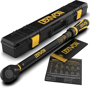 LEXIVON Torque Wrench, 1/2-Inch Drive, Dual Scale 30-210 FT-LB 40.7-284.7 Nm, Premium Rubber-Grip Handle, Deluxe Hybrid Case LX-TW12