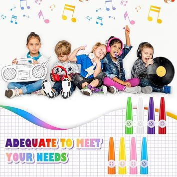 Jenaai 50 Pcs Plastic Kazoos Bulk with Bottle, 8 Colors for Party