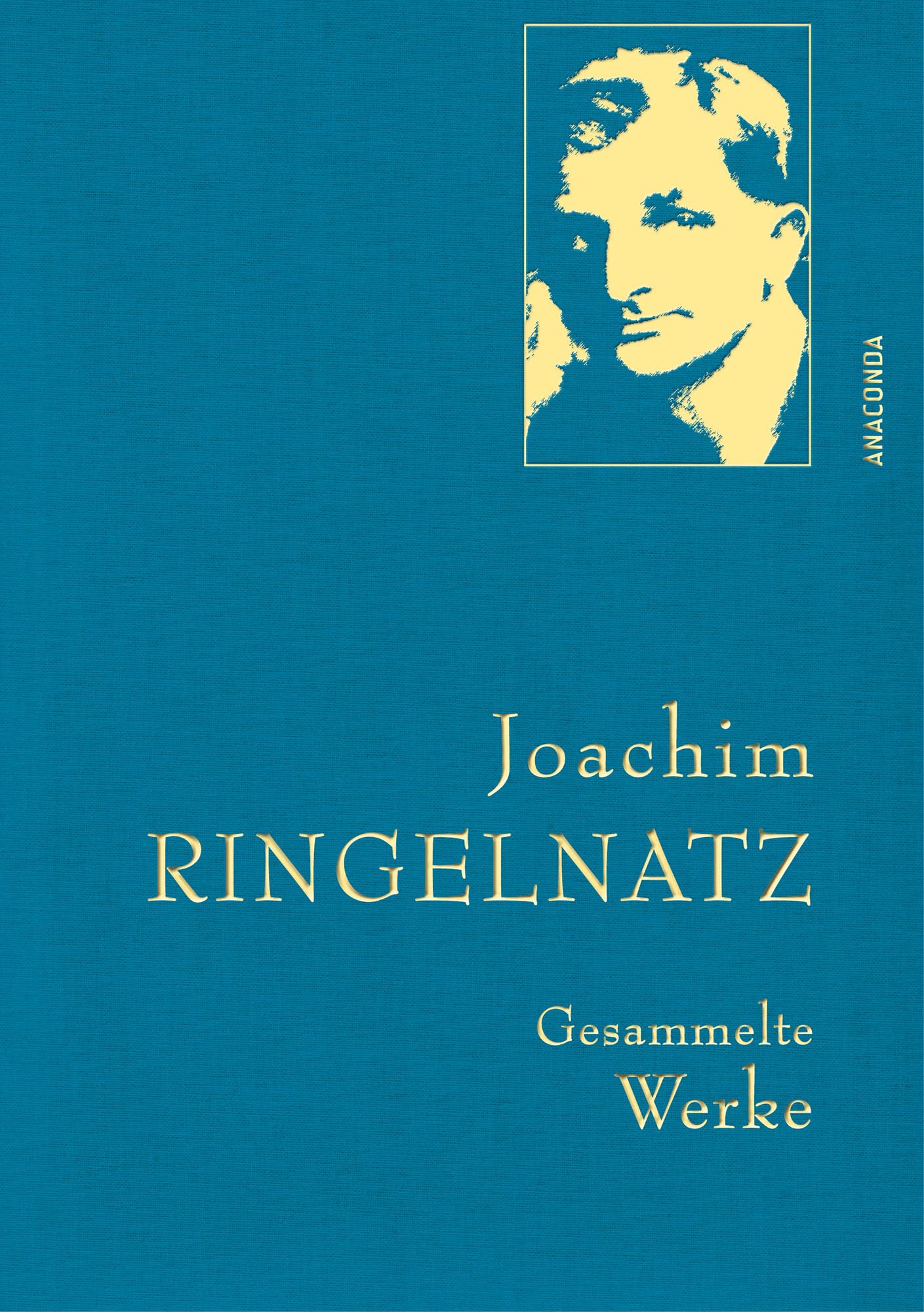 Joachim Ringelnatz, Gesammelte Werke: Gebunden in feingeprägter Leinenstruktur auf Naturpapier aus Bayern. Mit goldener Schmuckprägung