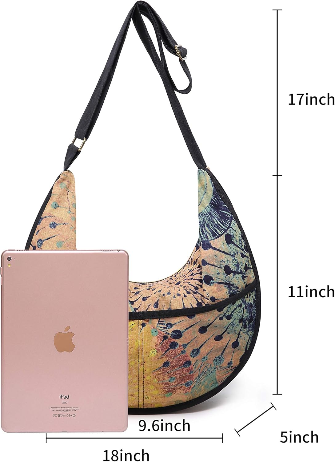 OPQRSTU Womens Hippie Large Sling Shoulder Boho Handbag canvas Crossbody Bags - Image 4