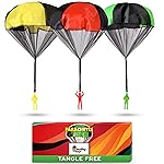 NUTTY TOYS Parachute Toys for Kids - Tangle Free Outdoor Flying Parachute Men, Top Indoor & Outside, 3 4 5 6 7 8 9 10 11 12 Year Old, Best Christmas Stocking Stuffers Idea 2025 Unique Boy & Girl Gifts