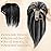 NAYOO Hair Toppers for Women Real Human Hair, 360 Cover Clips in Full Fringe Fake Bangs Hair Pieces for Women Girls Daily Wear(Natural Black)