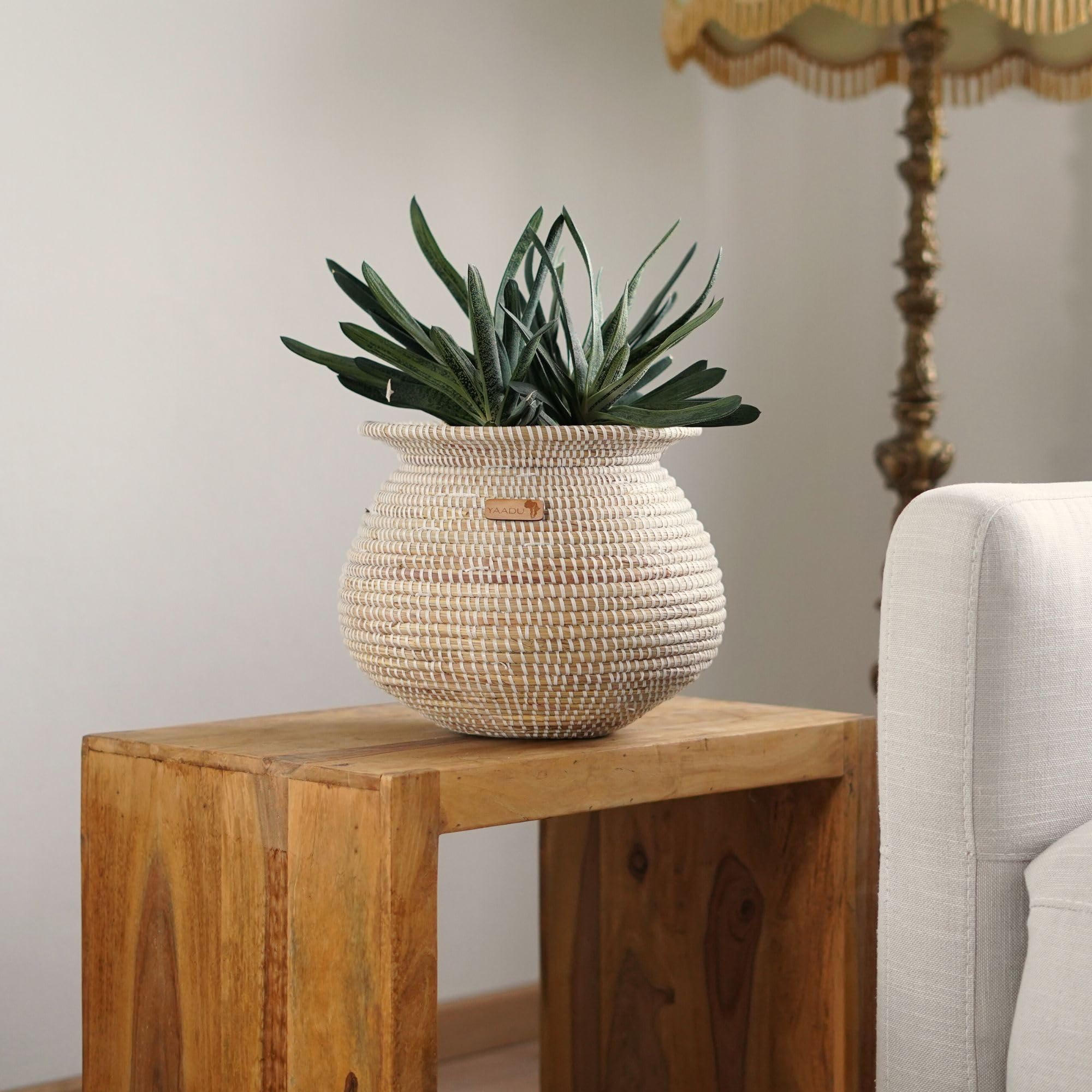 Cache-Pot tressé 28 cm Grand Panier pour Plantes ou Rangement décoratif