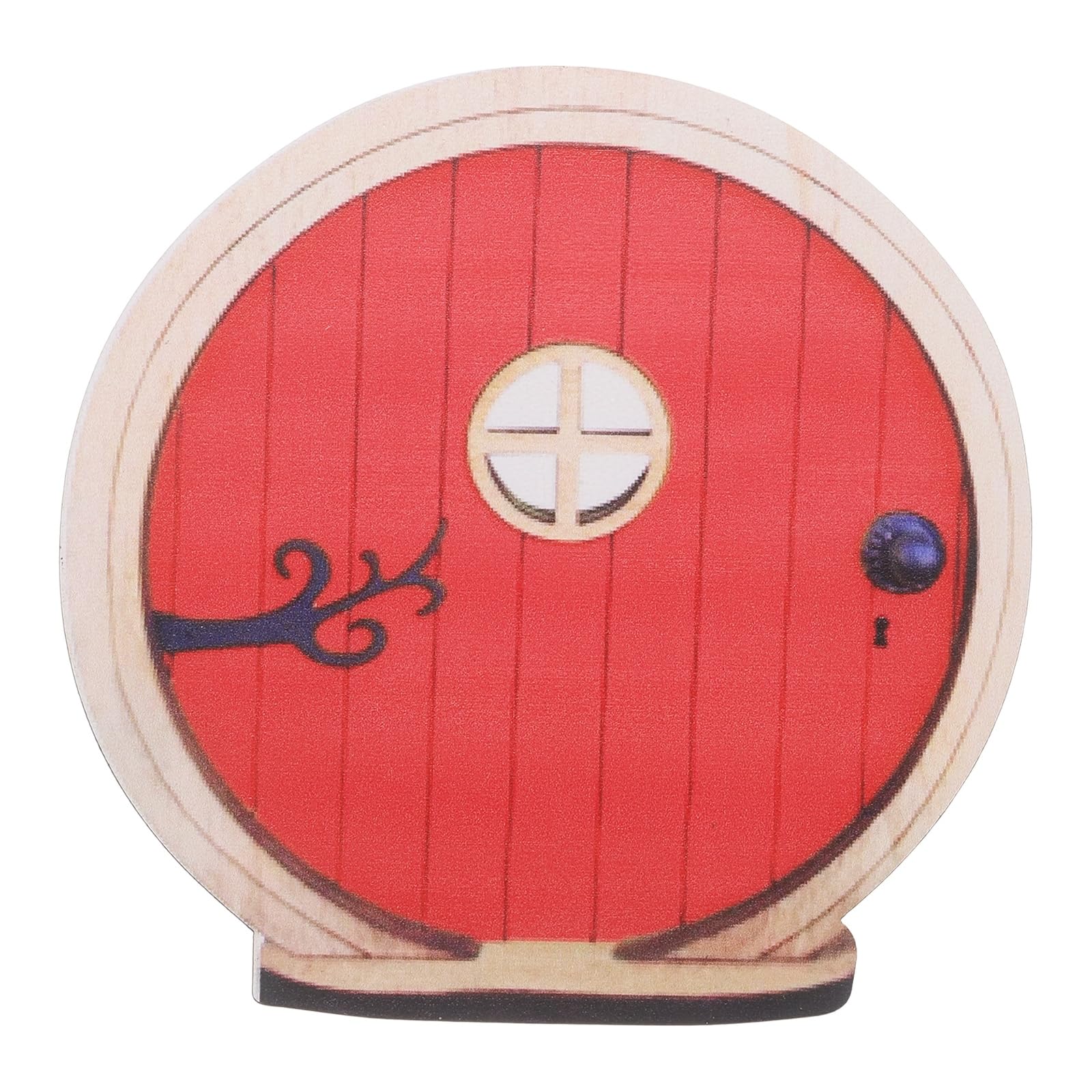 YELARXI Fairy Garden Door for Tree, Dollhouse Wooden Door Miniature Dollhouse Accessories for DIY Crafts Miniature Garden Fantasy Enthusiasts Landscape Home Decor, Red