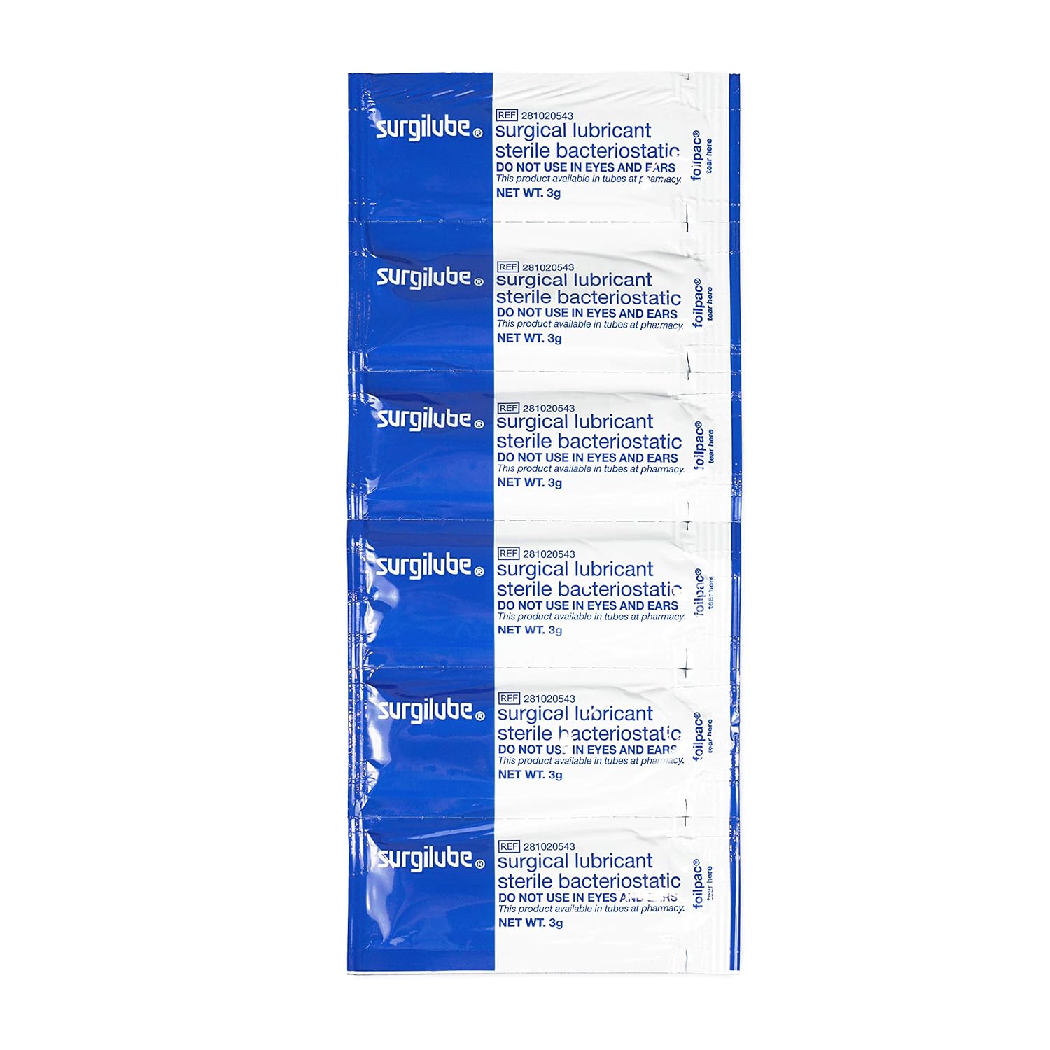 Surgilube Lubricating Jelly – FoilPac - 144 Packets/Box Packets Surgical Lubricant Sterile Bacteriostatic Jelly (3g FoilPac Box of 144 Packets) : Industrial & Scientific