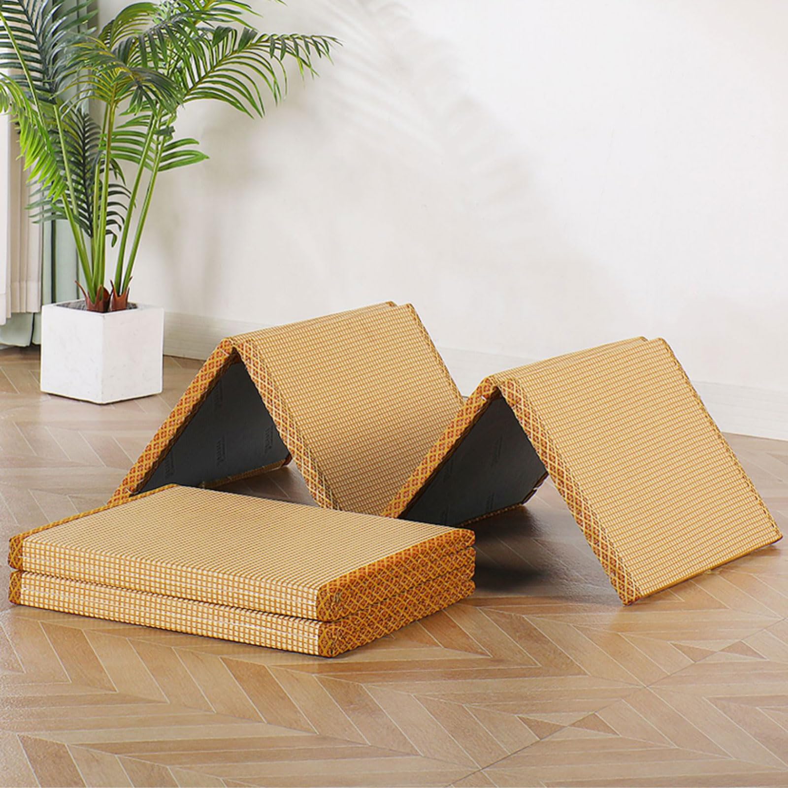 Tatami Mat - Colchón de futón plegable para uso en el suelo, ideal para meditación, yoga, zen, sala de té, diseño de césped plegable, perfecto para comodidad y estilo