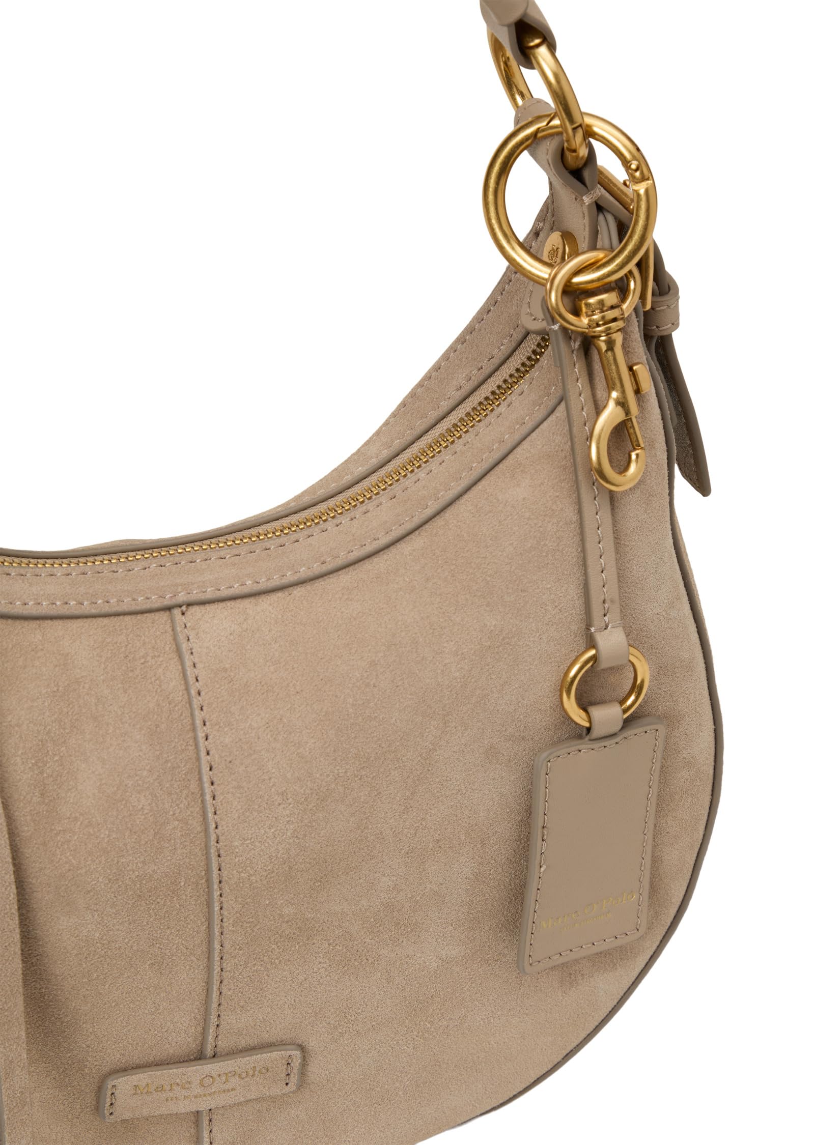 Marc O'Polo Pelle borsa a tracolla Pernille Hobo Bag Earthy Taupe grigio talpa
