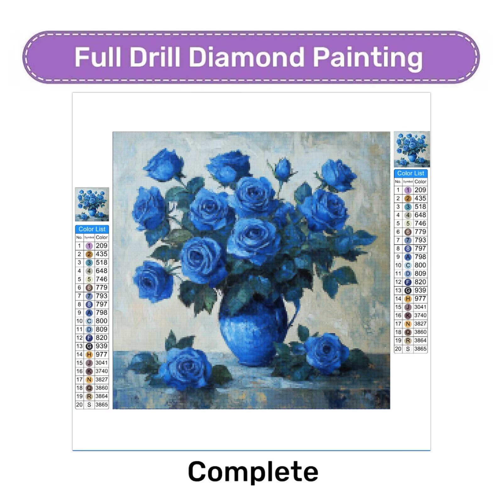 Zestaw 2 sztuk diamentowej sztuki niebieskiej, 5D DIY, różowe diamenty, mozaika, zestawy dla dorosłych początkujących, pełne kwadratowe wiertło, klejnot, kryształ, cekiny, sztuka do dekoracji ścian