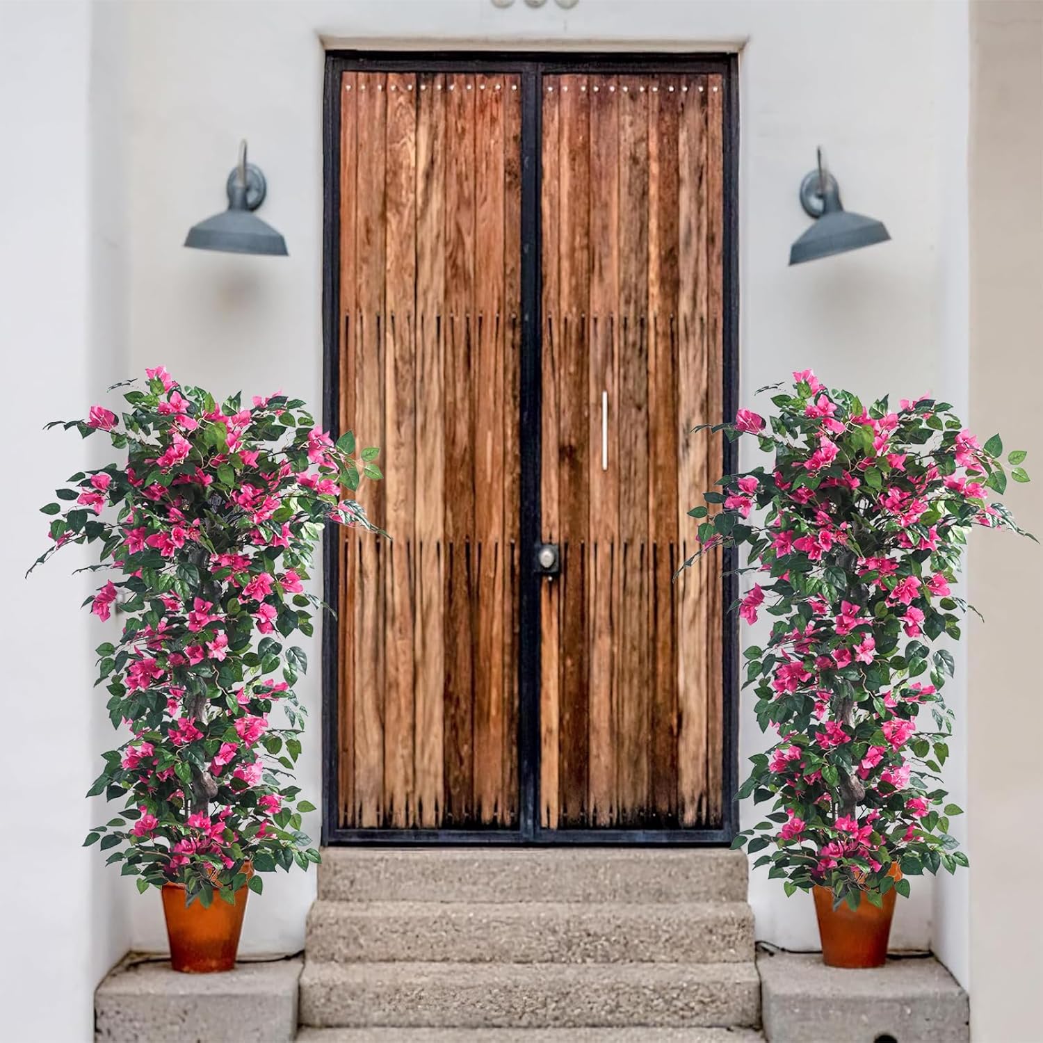 Artificial Bougainvillea Tree -5FT Faux Bougainvillea Tree with Realistic Flowers, Tall Fake Flower Tree for Indoor or Outdoor Decor, Silk Floral Plant for Living Room, Porch, Garden (Pink)
