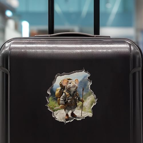 Miniatura 8 de Calcomanía de pared 3D con agujero de ratón para excursionismo de primavera