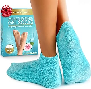 Moisturizing Socks - Gel Silicone Aloe Spa Socks (Sizes 9-10) Infused wi...