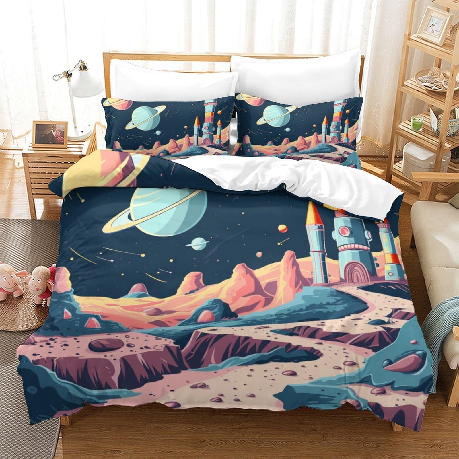 Parure de lit fusée en microfibre 260x220 cm avec taies