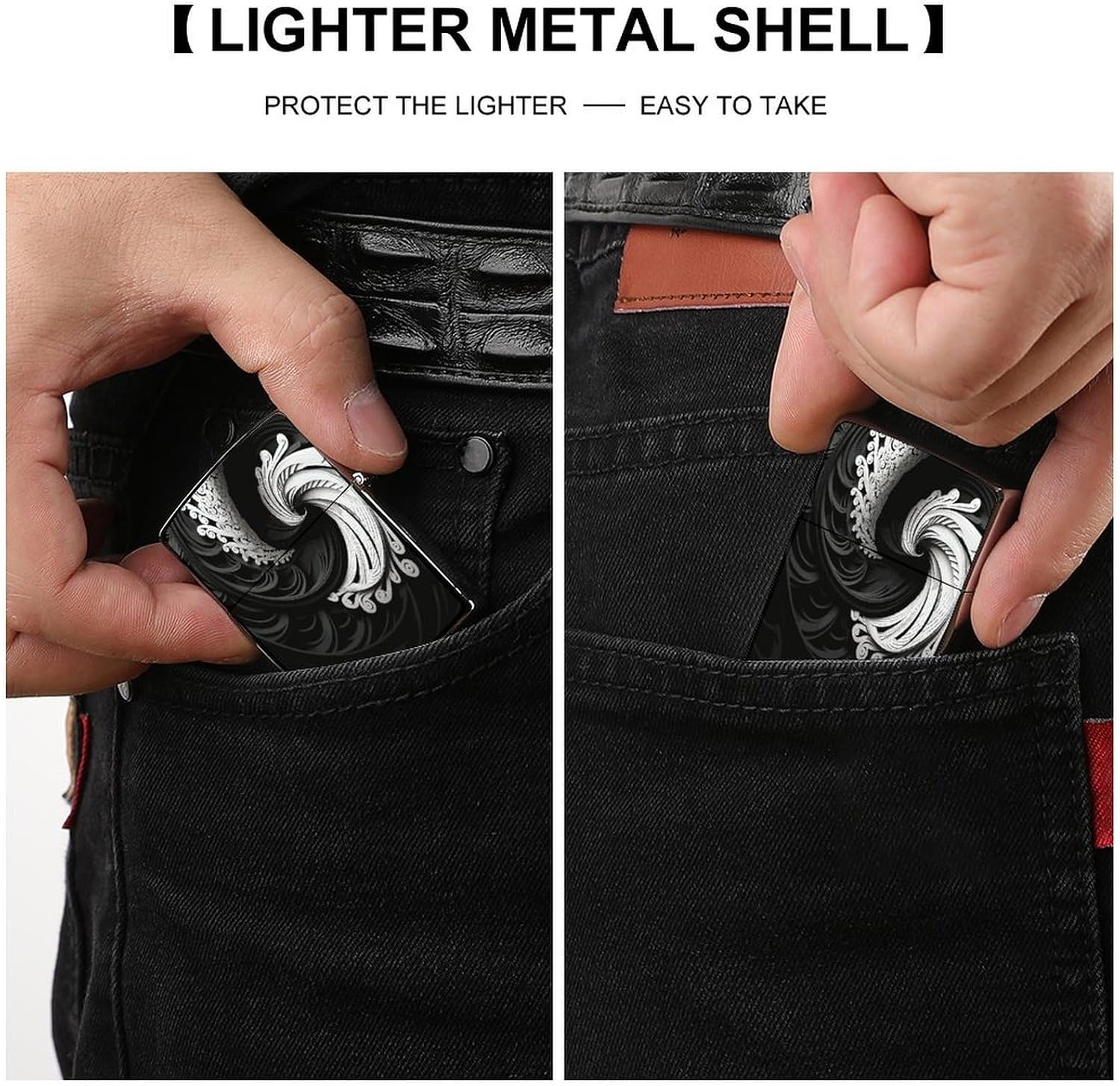 Black and White Image Lighter Case Cover Lighter Shell