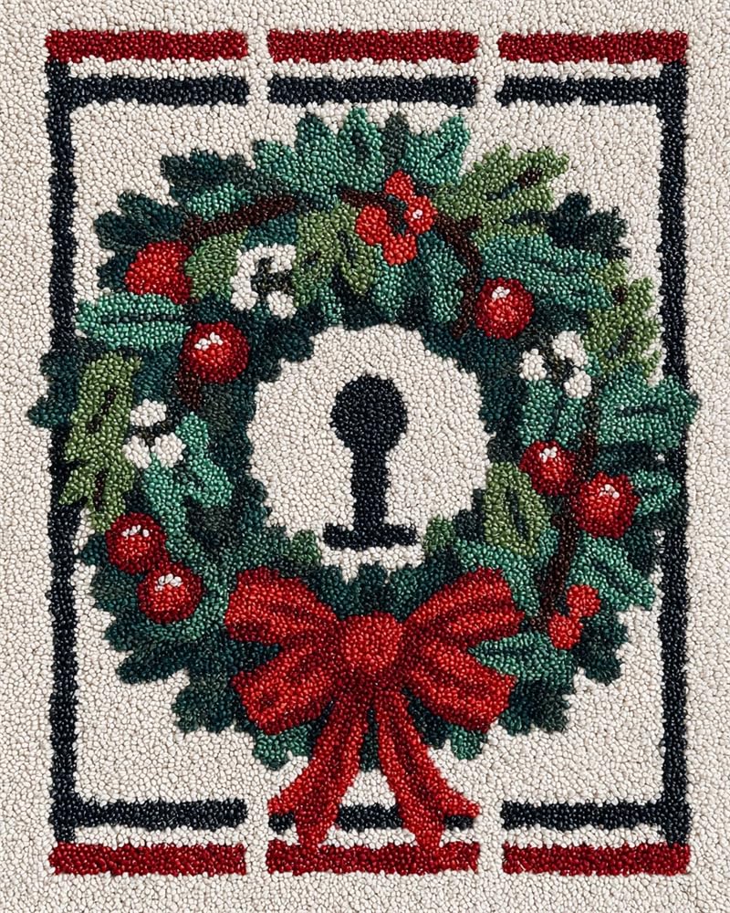 FWRTYCB Latch Hook Rug Kits, Christmas Wreath Xmas Garland