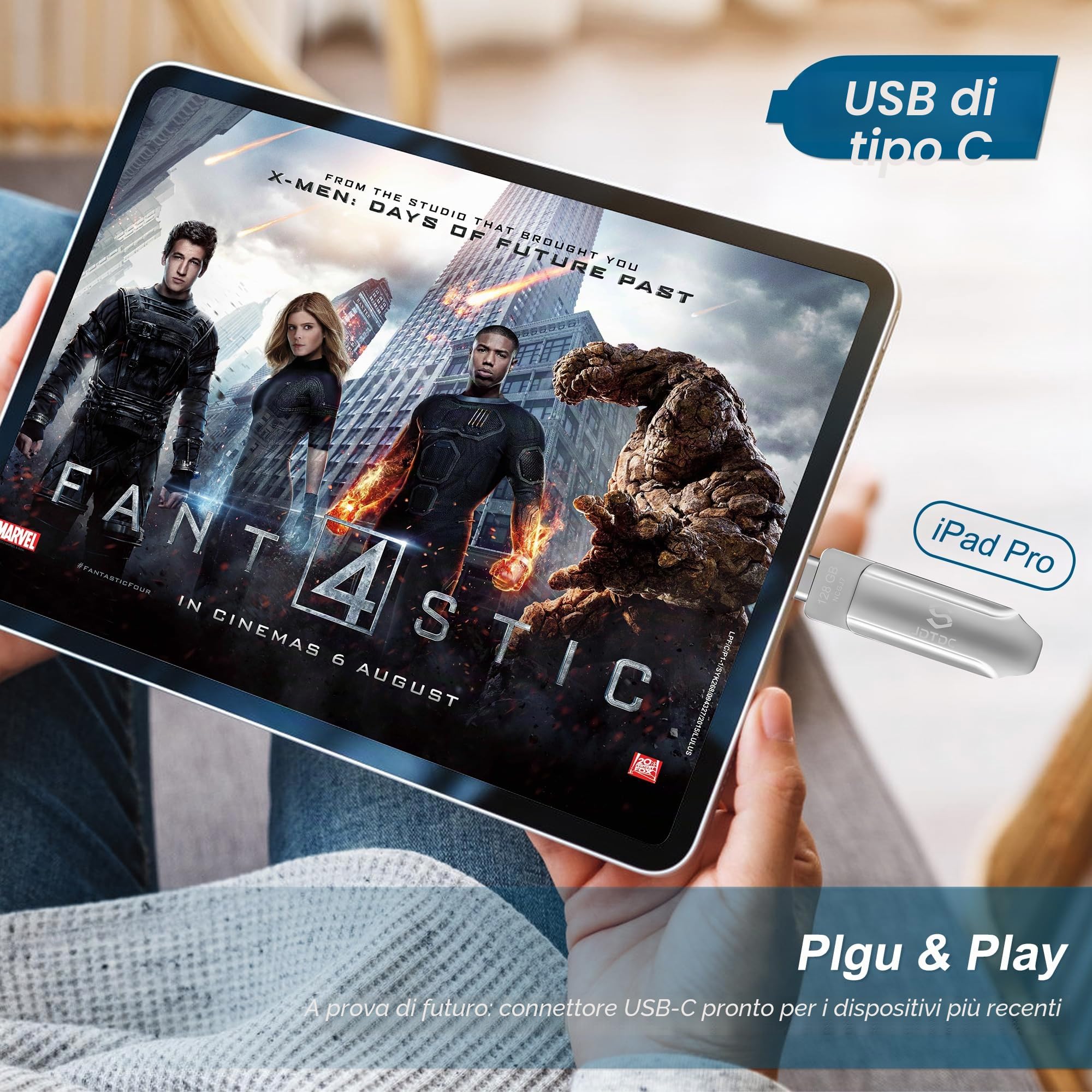 Chiavetta USB 256GB Certificata MFi Memoria-Esterna-Per-iPhone-Memory-Stick iPhone-Flash-Drive Chiavetta USB Lightning Flash Drive IOS Photostick-USB-foto Pen-Drive-USB C Android/PC/Mac