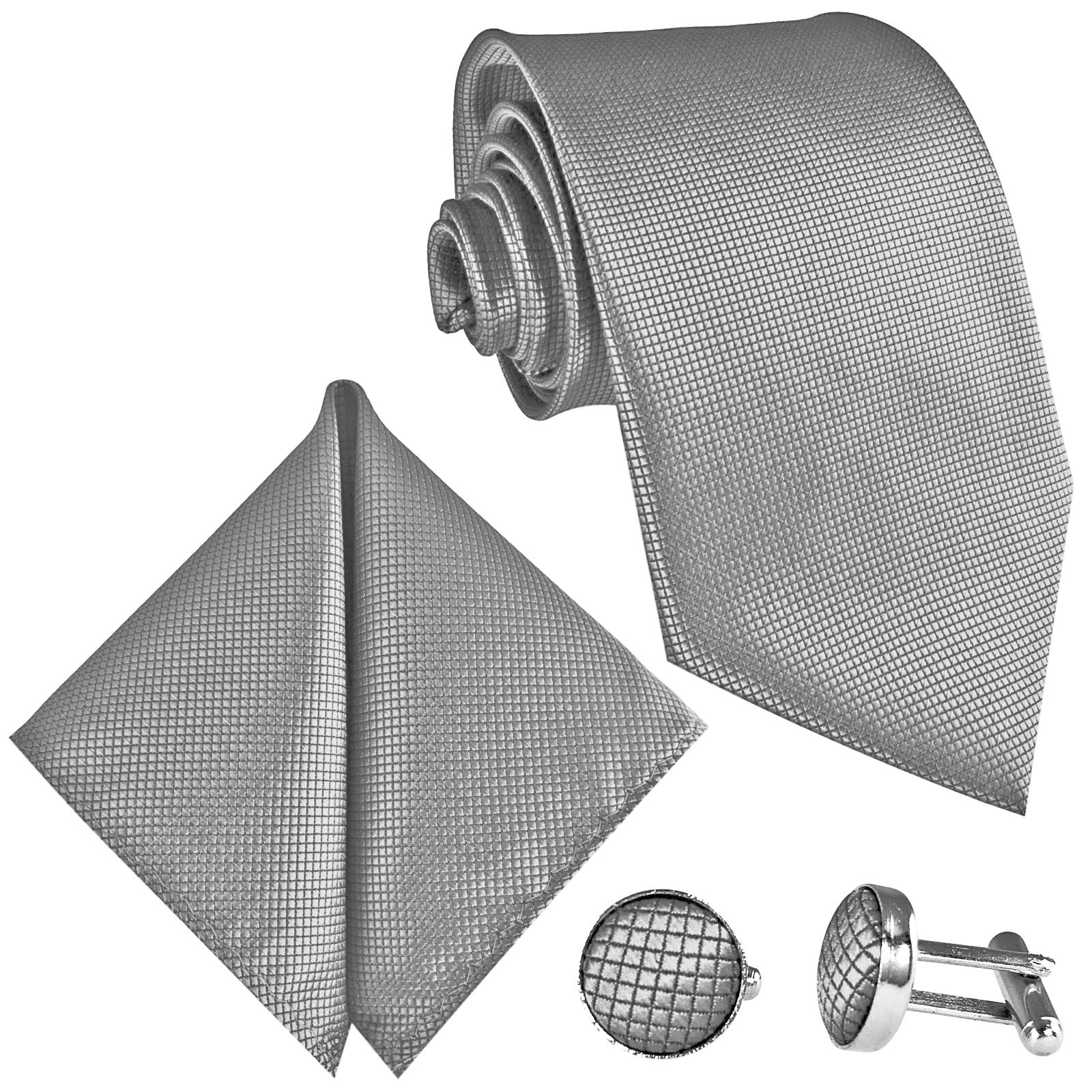 Men's Checkered Necktie Grey HELLGRAU / Anthrazitgrau / Silbergrau / Grey / Grigio