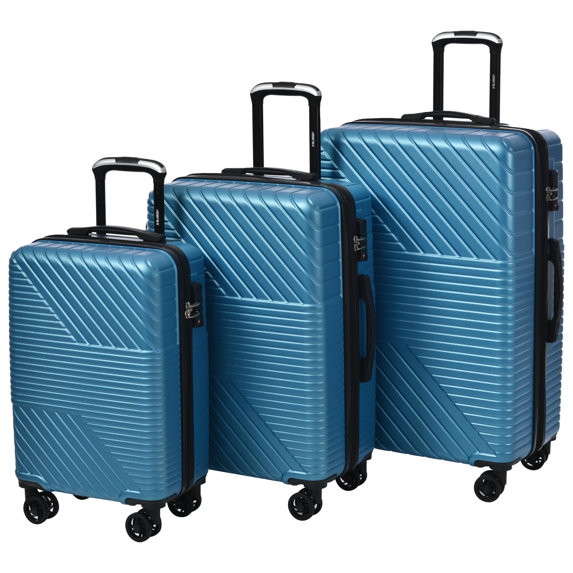 Harper & Bright Designs Hardshell Luggage Sets 3 Piece double spinner 8 wheels Suitcase with Wheels TSA Lock Lightweight 20''24''28''