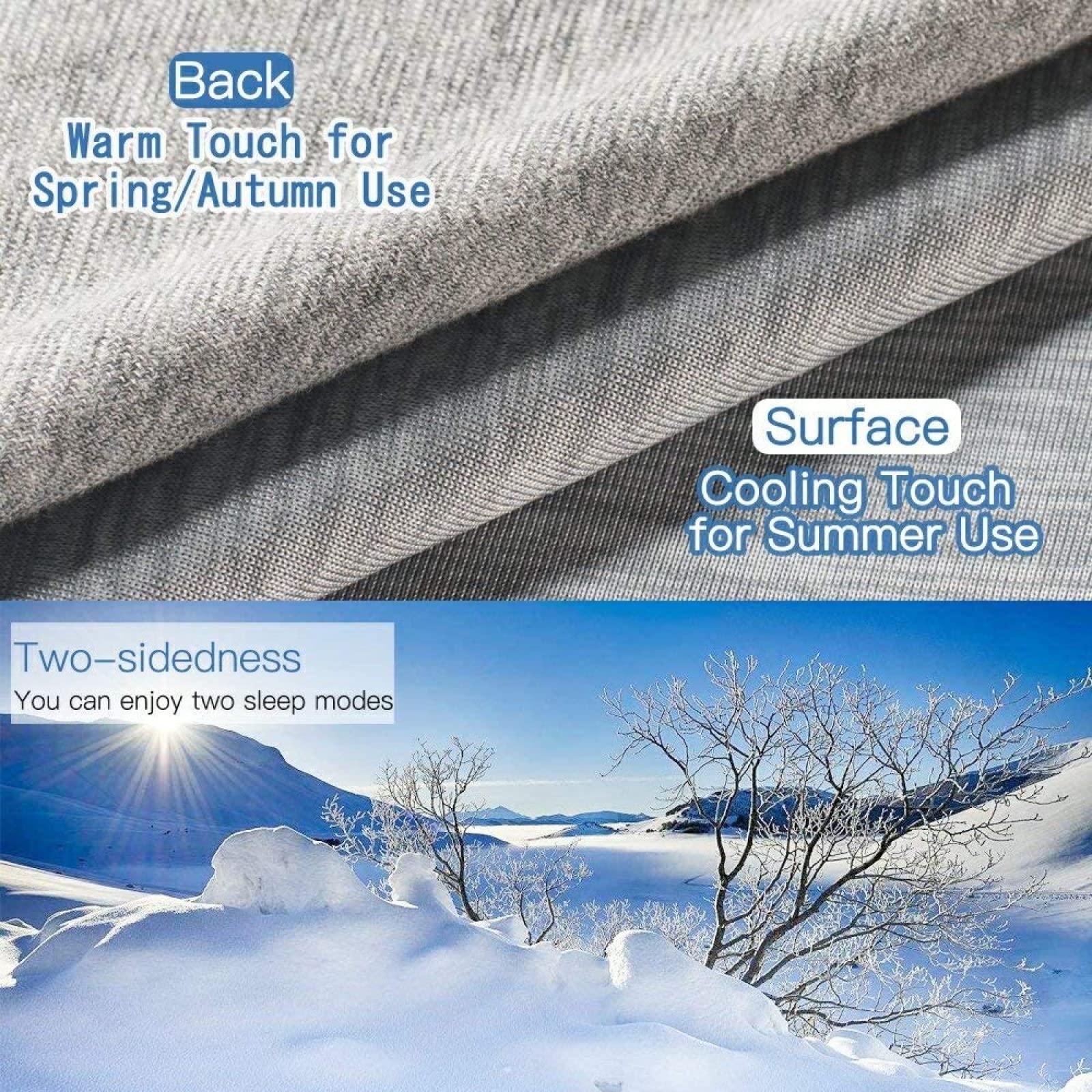 Coperta di Raffreddamento Estate Leggera Coperta Fresca Tessuto Rimani Fresco al Tocco Morbido Anti-allergia Leggera,Blue-180X200cm (Grigio 180X200cm)