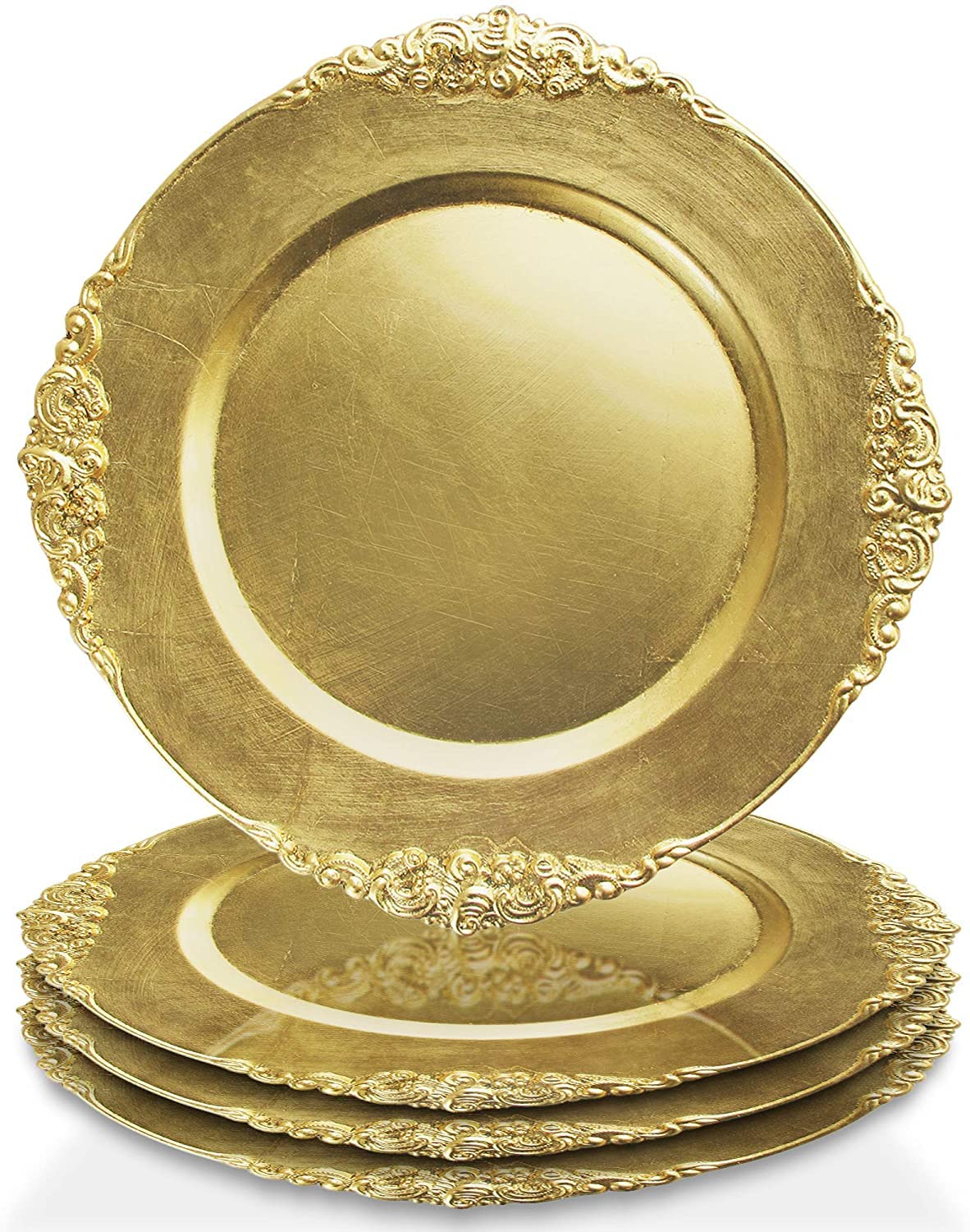 ChargeIt by Jay Leaf Charger Plates (Set of 4), Gold