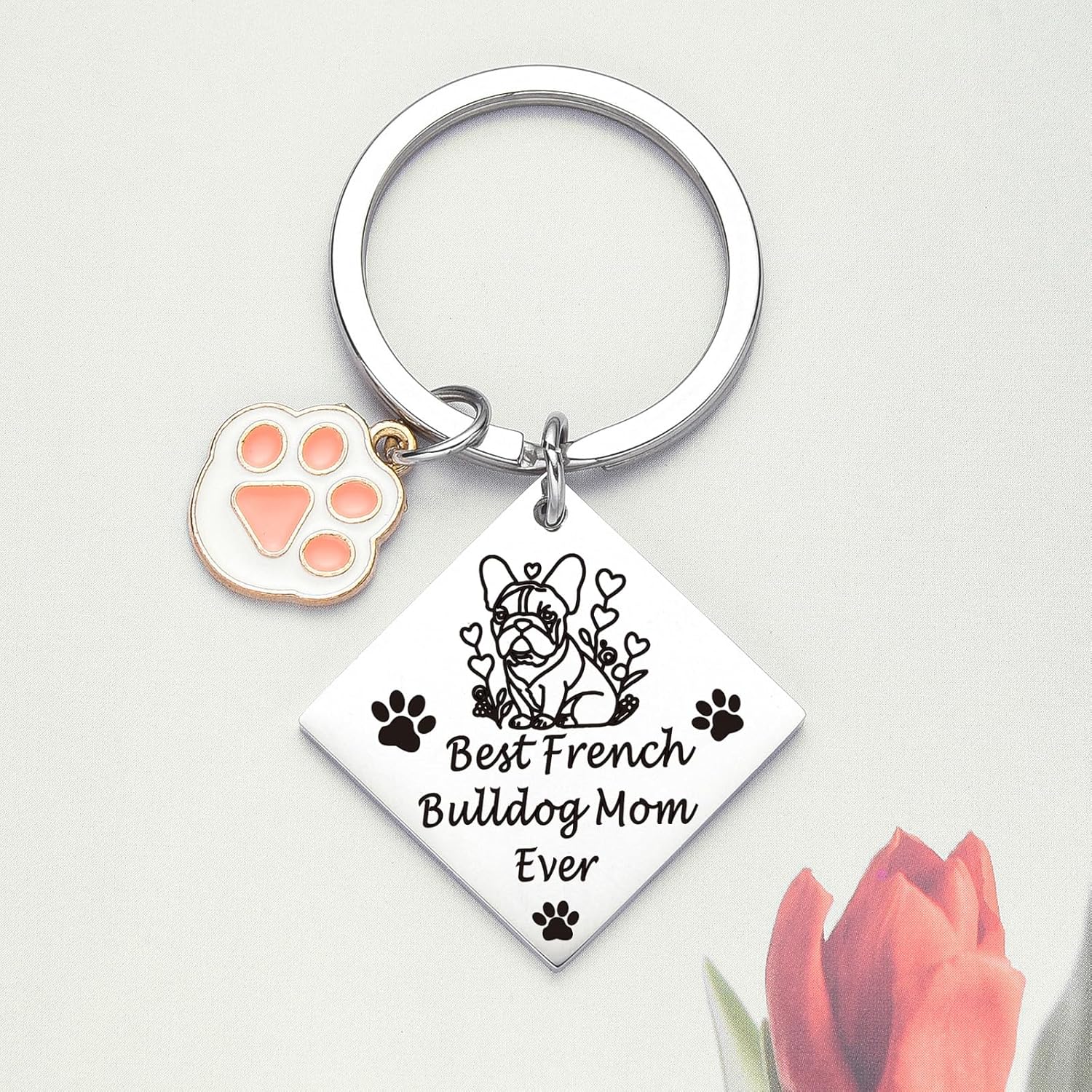 French Bulldog Gifts Accessories Frenchie Gifts French Bulldog Owner Keyring Dog Mom Keychain - Image 3