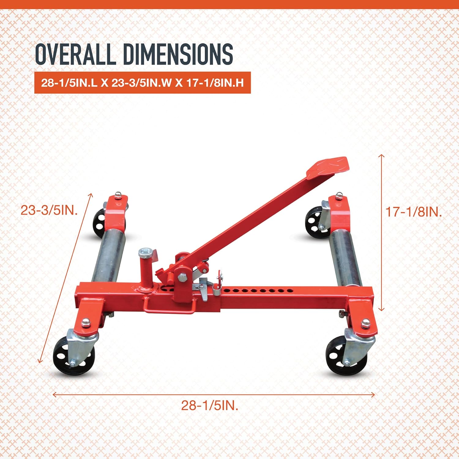 Ironton Heavy-Duty Mechanical Wheel Dolly - 1,250-Lb. Lift Capacity