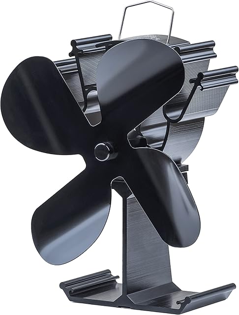 HAWCAFU Wood Stove Fan Log Burner Fan Woodburner Fireplace Fan Fire Fan for Wood Burning Stove Top Heat Powered