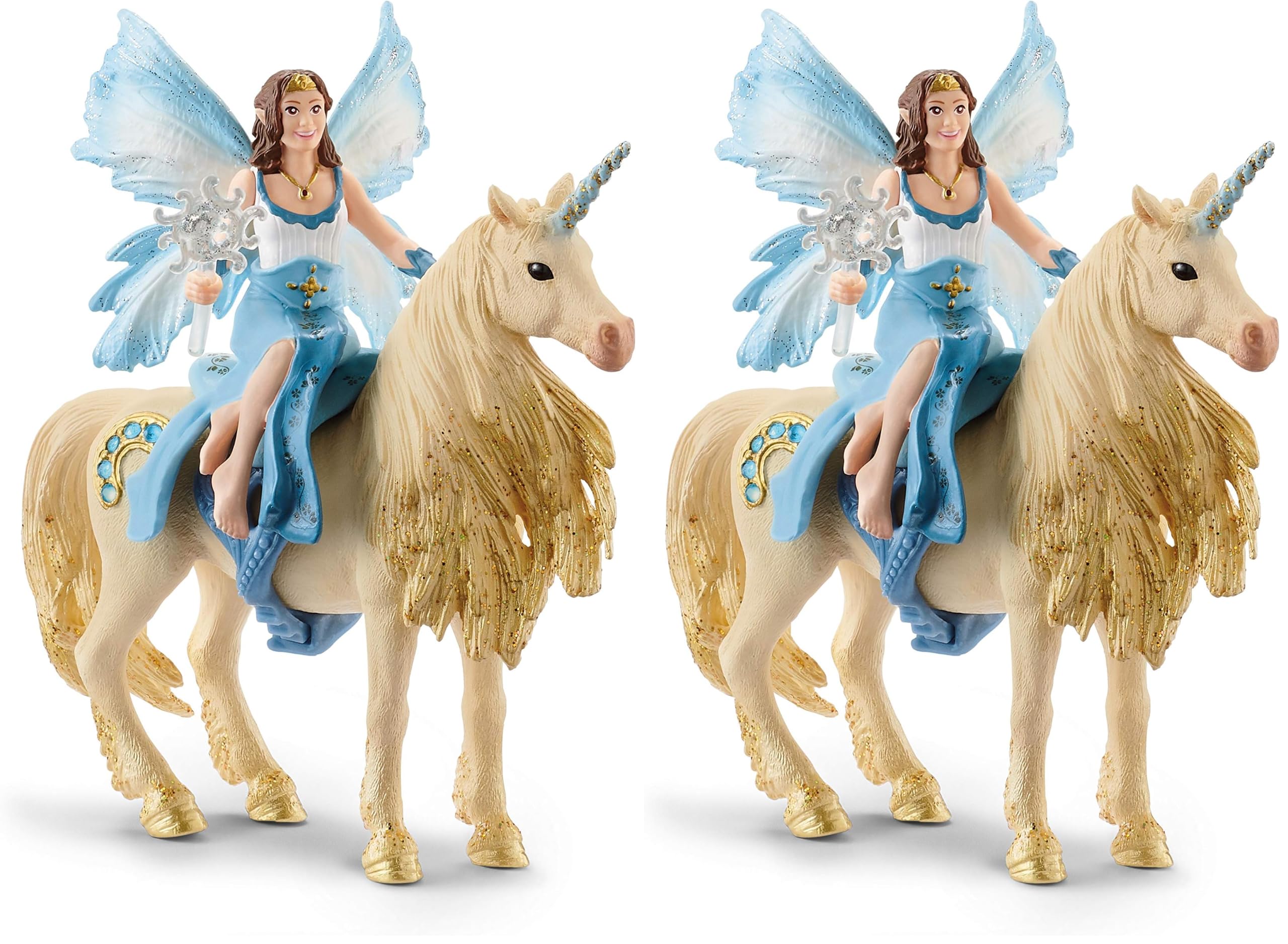 Schleich BAYALA | Eyela sur Licorne dorée 42508 | 8 x 15 x 18 cm (Lot de 2)