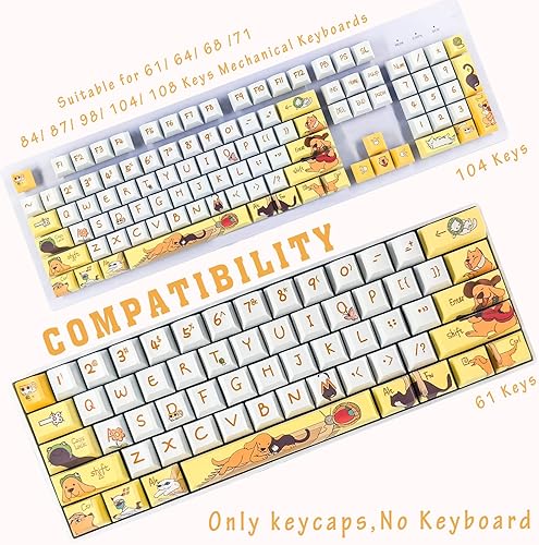 Miniatura 4 de Teclas para perros y gatos y mascotas para interruptores Cherry MX Lindos teclado mecánico de anime japonés juego de tapas de teclas PBT