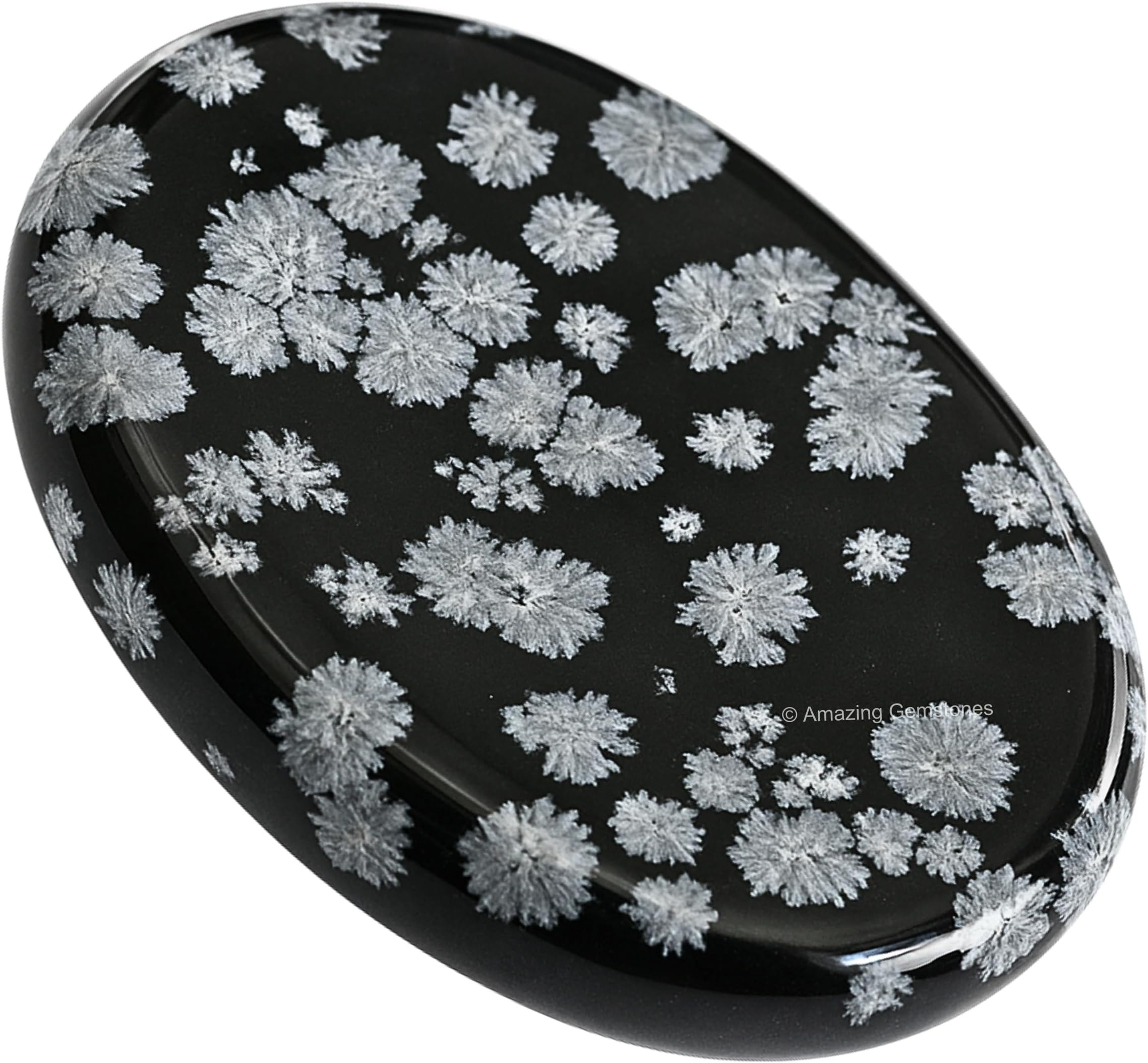 Amazing Gemstone Snowflake Obsidian Worry Stone Crystals and Healing Stones f...
