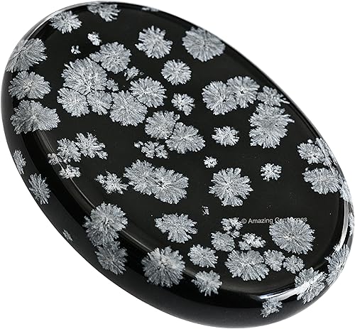 Piedras de preocupación de cristal de obsidiana de copo de nieve para la ansiedad, piedra de preocupación del pulgar para meditación del estrés,