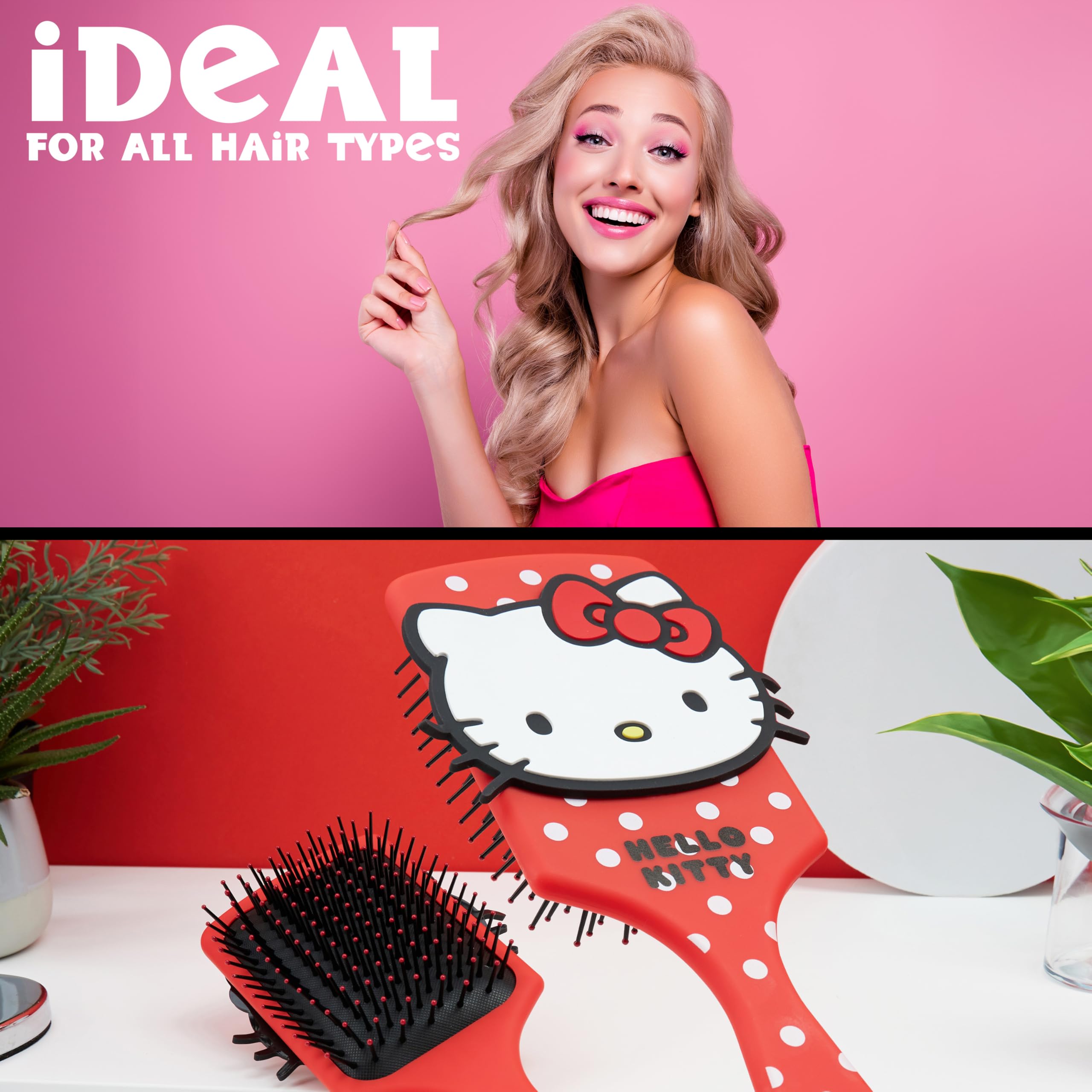 Amazon.com: Hello Kitty Sanrio Hair Brush, Kawaii Detangler Brush