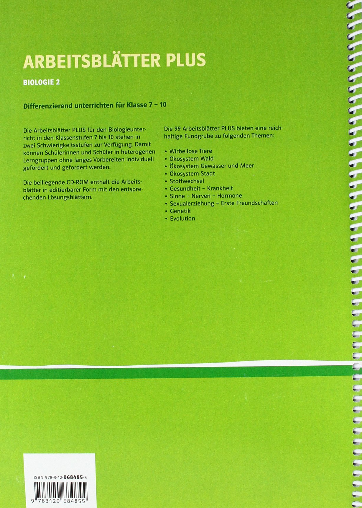 Arbeitsblätter PLUS Biologie 2: Differenzierend unterrichten 7.-10. Schuljahr mit CD-ROM