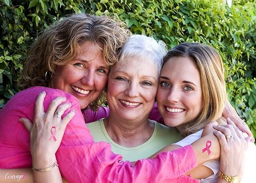 Miniatura 7 de 144 tatuajes de cinta rosa para concientización del cáncer de mama recuerdos de regalos para caminar, equipo de fútbol, correr, recaudación de fondos